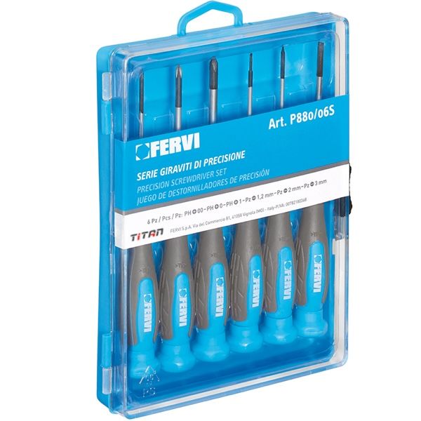 Bộ tua vít cho thợ điện tử FERVI P880/06S gồm 6 chi tiết