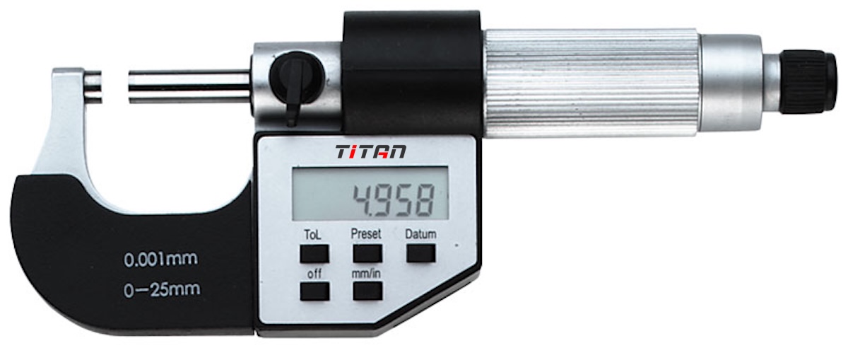 Panme điện tử FERVI M026 – Đo chính xác đến 0,001 mm, mặt tiếp xúc phủ carbide