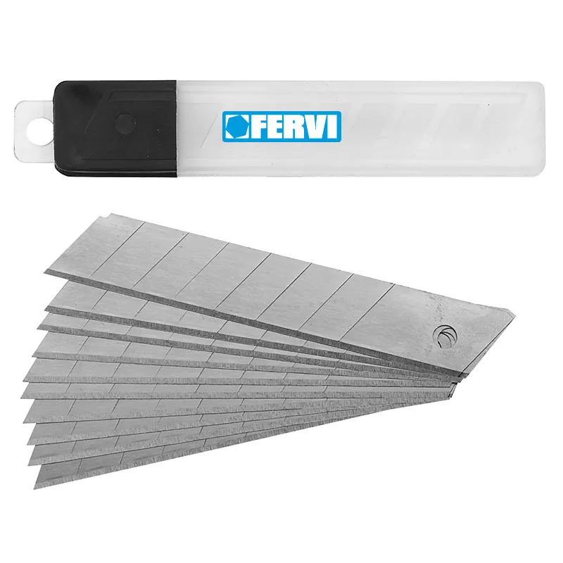 Bộ 10 lưỡi dao rọc lưỡi bẻ FERVI 0096-L, bản 18 mm