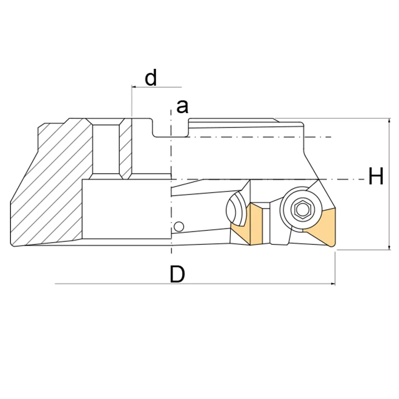 Dao phay mặt FERVI F256x, lắp trục áo, Ø40 đến 100 mm, mảnh TPKN1603 thumbnail 2