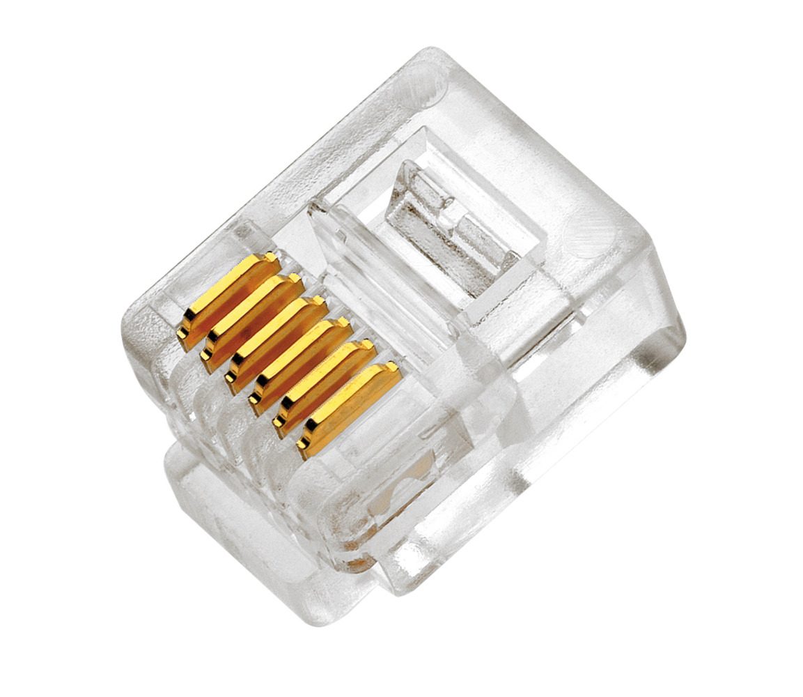 Phích cắm mô-đun RJ 12, không chắn cho dây dẫn linh hoạt, 100 miếng