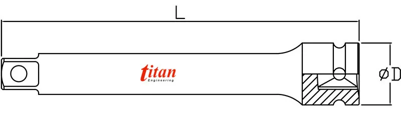 Bản vẽ thanh nối dài impact extension bar FERVI 1 inch