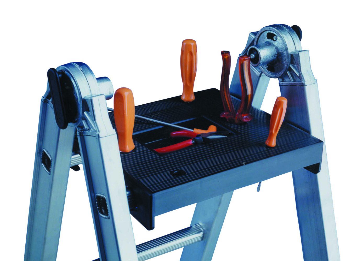 Thang nhôm telescopic điều chỉnh chiều cao với 2 x 6 bậc thumbnail 4