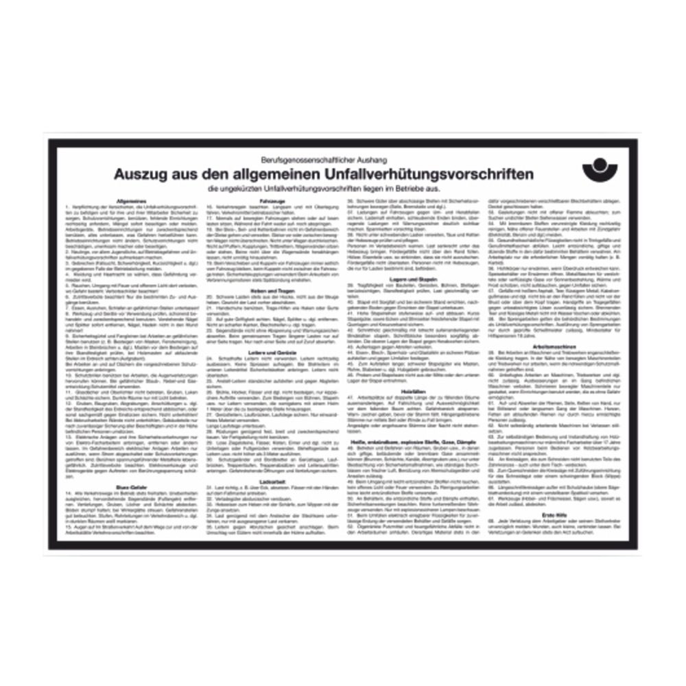 Thông tin an toàn "Trích dẫn từ quy định phòng ngừa tai nạn chung"