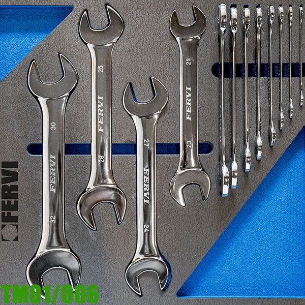 Bộ cờ lê 2 đầu miệng FERVI TM01/006 12 chi tiết 6-32mm