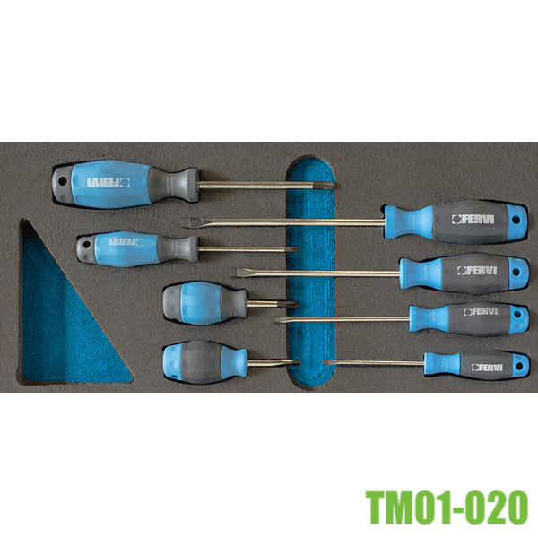 Bộ tua vít 8 cây TM01/020, dùng cho tủ dụng cụ đồ nghề FERVI