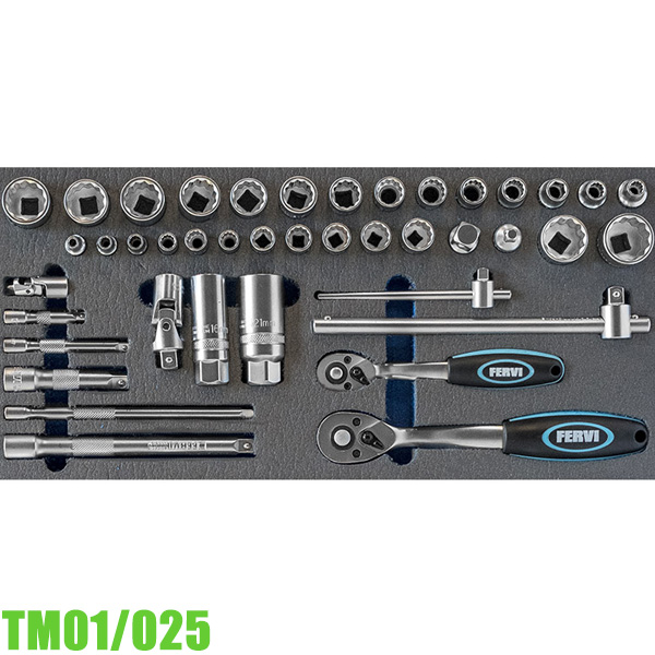 Bộ tuýp 42 chi tiết TM01/025, 4-22mm, vuông 1/4", 3/4"