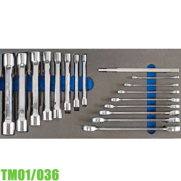 Bộ cờ lê 2 đầu vòng và ống tuýp 6-22 FERVI TM01/036