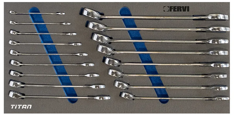 Bộ cờ lê vòng miệng 17 món 6-22mm cho tủ đồ nghề FERVI TM01/002