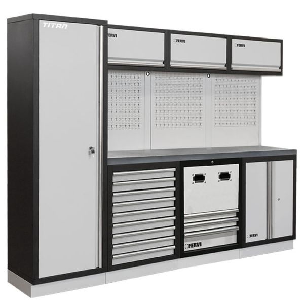 Tủ dụng cụ FERVI A008U gồm 4 module lắp ghép, mặt bàn inox