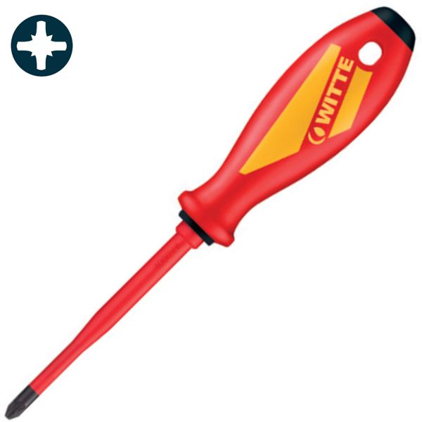 Tua vít hoa thị cách điện 1000V Maxx Slim WITTE 53920, PZ1-PZ2