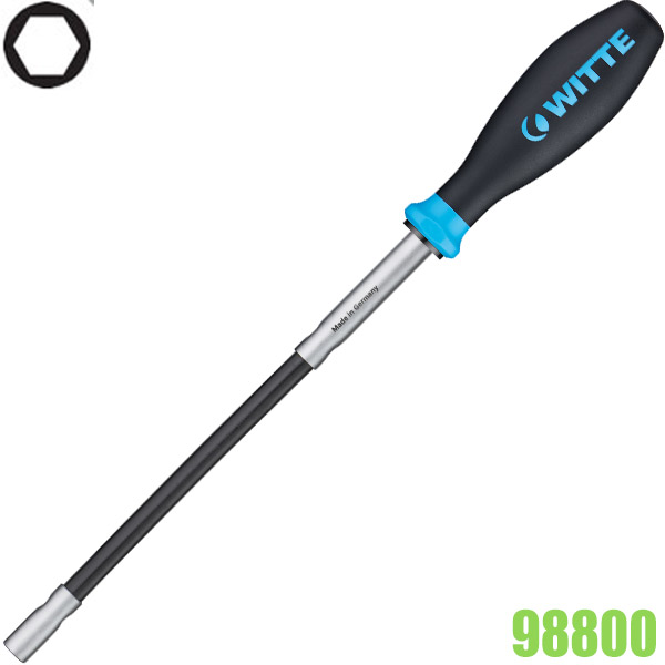 Tua vít đầu tuýp lục giác WITTE 98800, thân dẻo 5-10mm và 1/4 inch Pro