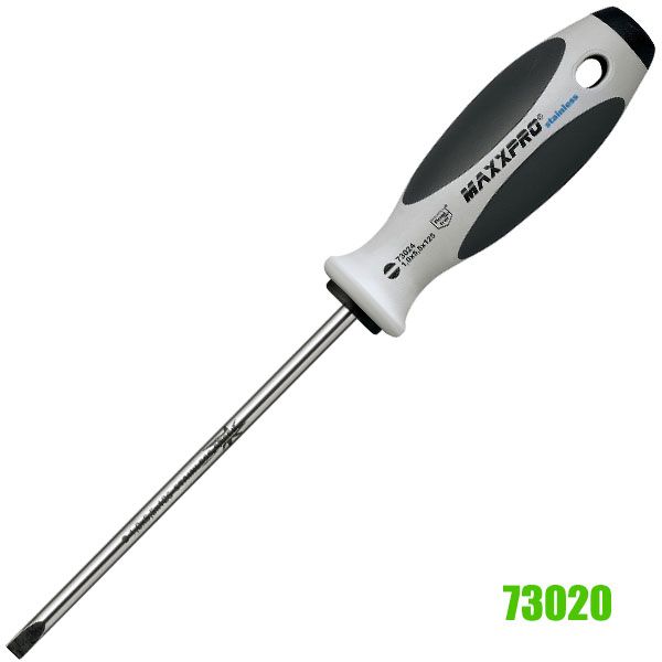 Tua vít dẹt inox 73020, cán nhựa chuẩn DIN 5264 MaxxPro hàng Đức