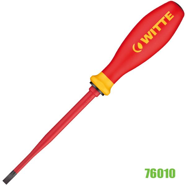 Tua vít dẹt cách điện 76010, Slim VDE 1000V thân thon lưỡi mảnh