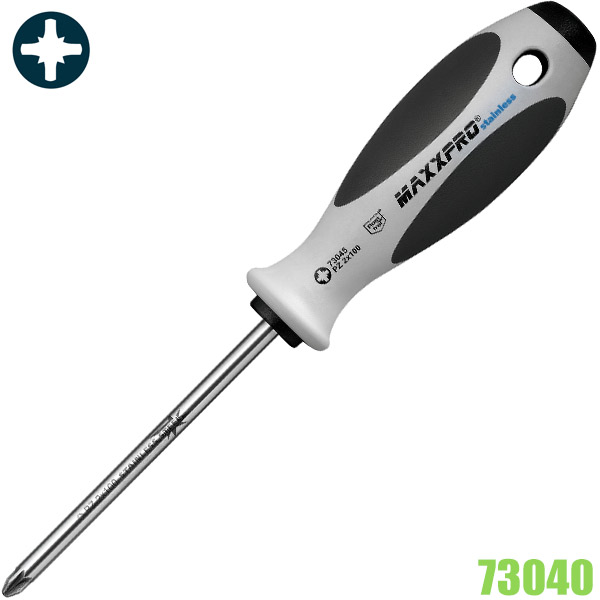 Tua vít inox mũi hoa thị 73040, từ PZ1-PZ3, chuẩn ISO 8764 WITTE hàng Đức