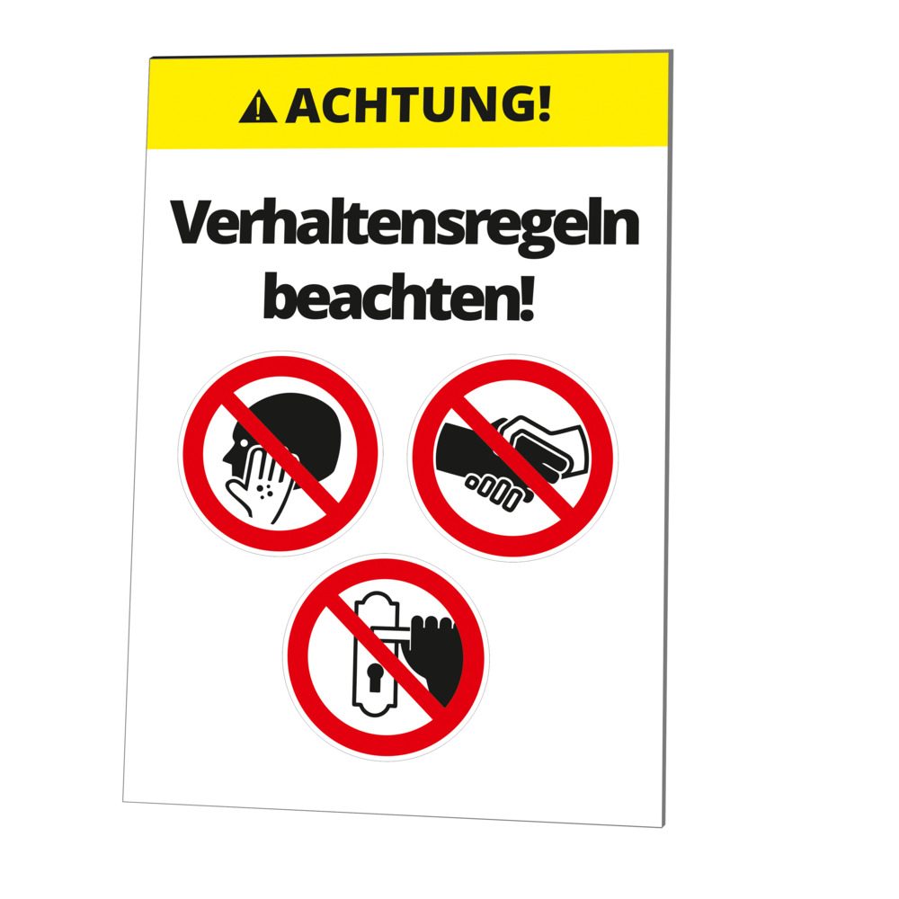 "Observe the rules of conduct!" blackboard