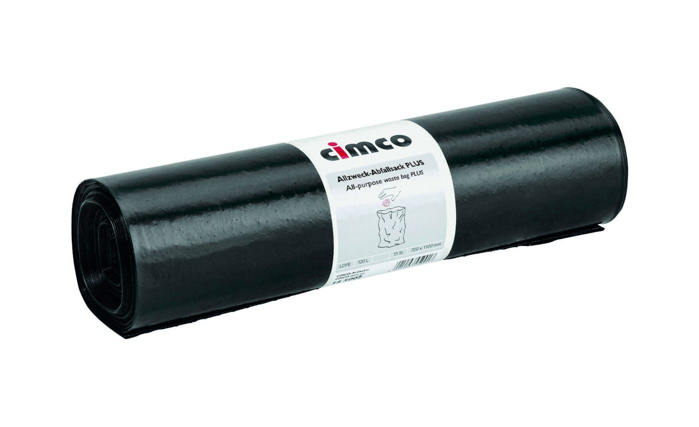 Túi rác đa năng PLUS 120 l màu đen, 70 µm LDPE