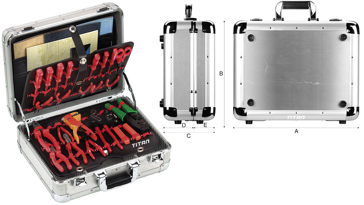 Vali đồ nghề bằng nhôm FERVI 068, chưa bao gồm dụng cụ