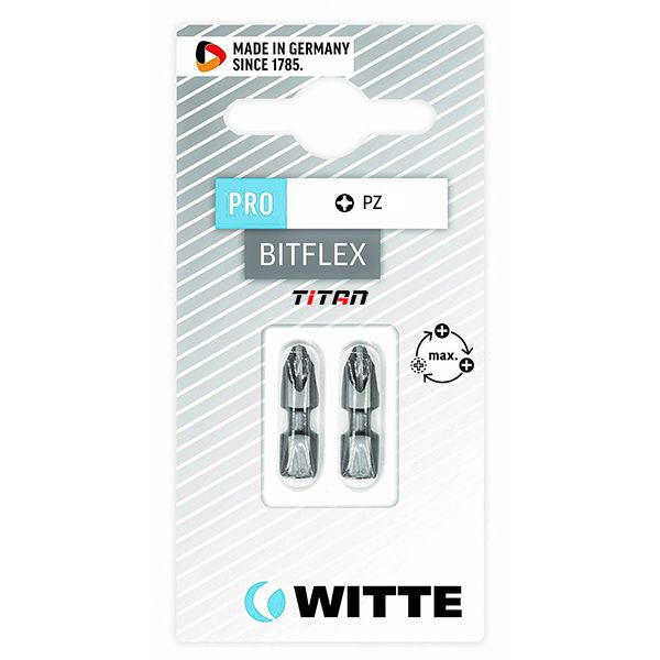 Vỉ 2 mũi vặn vít hoa thị WITTE 2680, dòng PRO dài 25mm