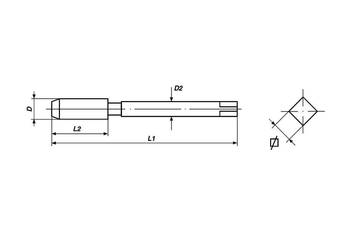 Mũi taro máy DIN 374 Form B HSSE - M 6 x 0.75