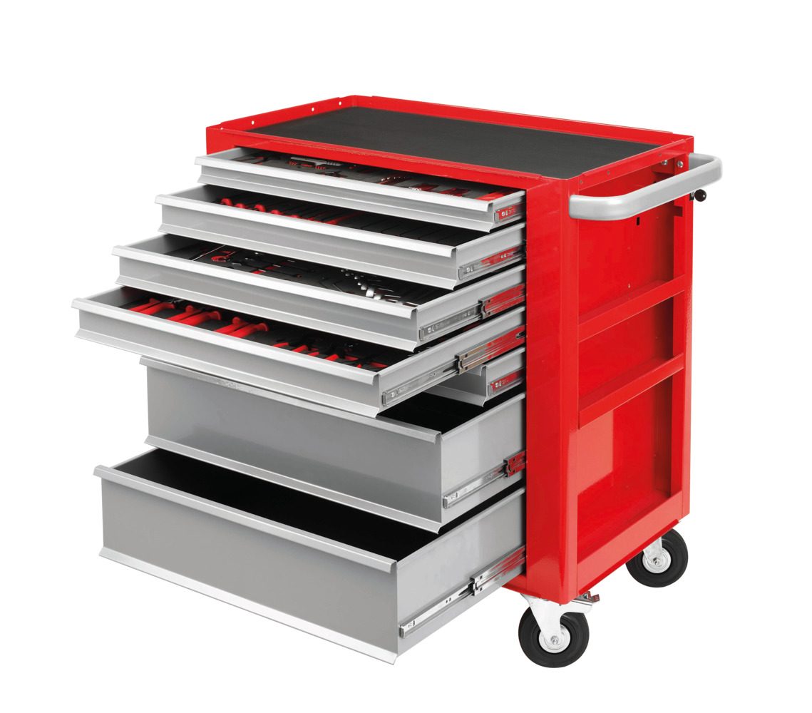 Workshop trolley, equipped