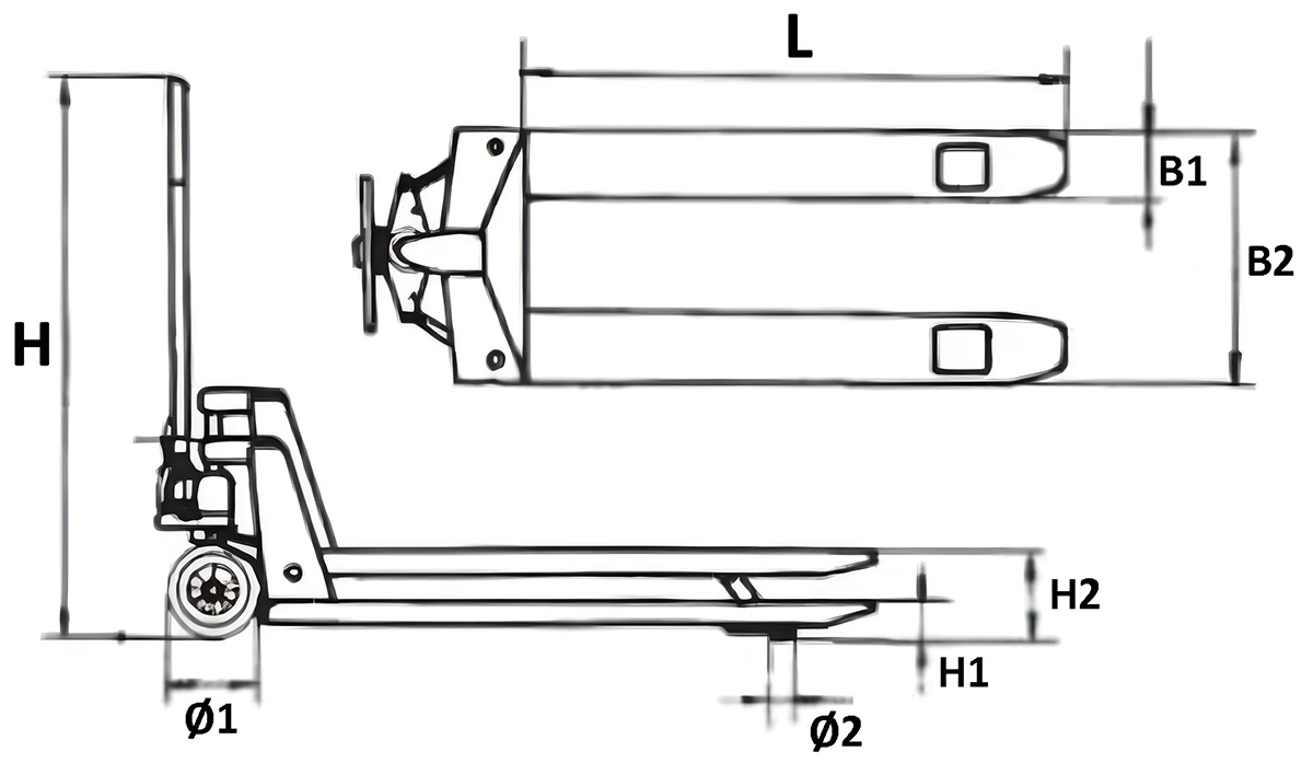 Xe nâng tay thủy lực T3061002, chống cháy nổ