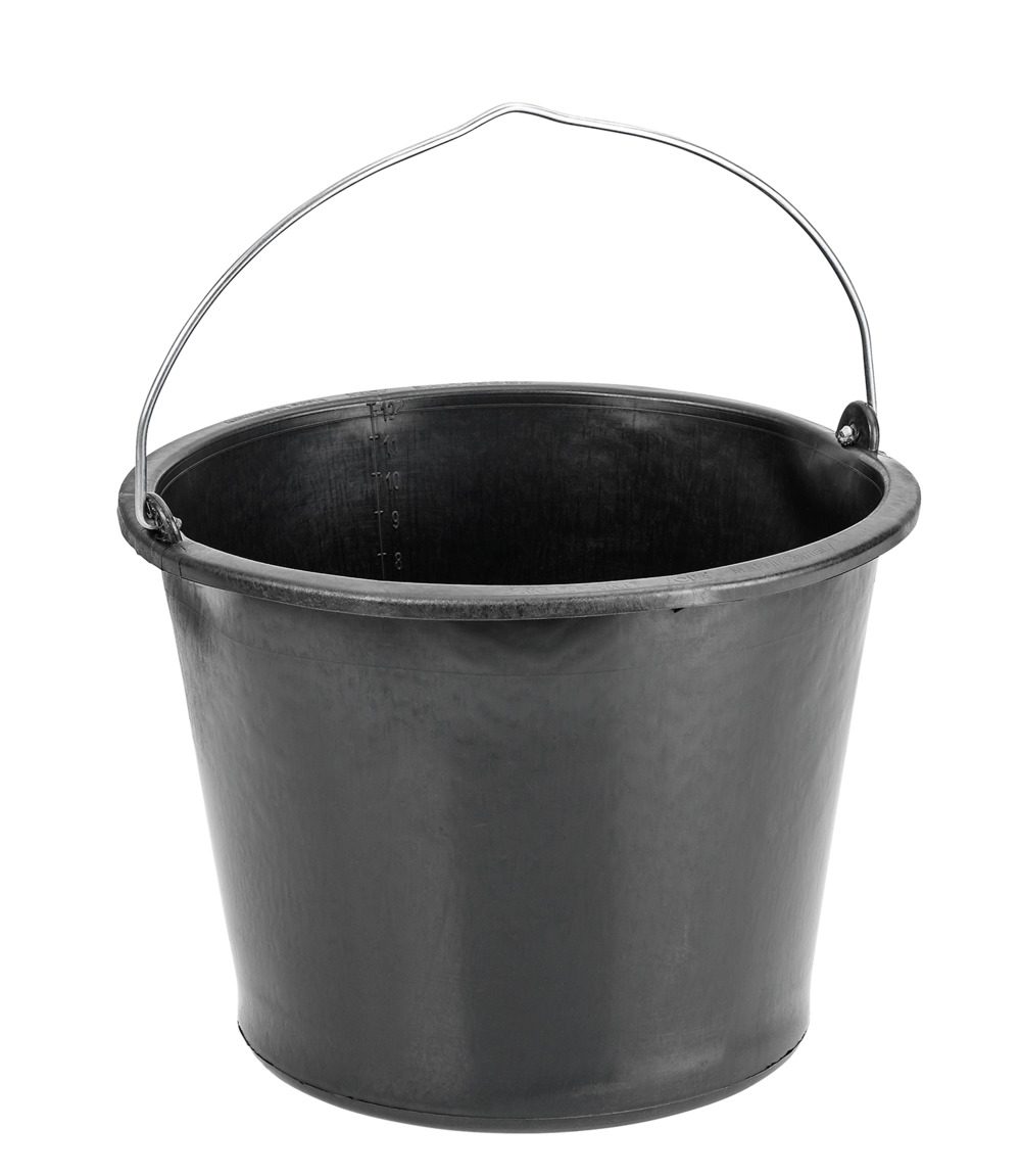 Xô xây dựng, màu đen, RAL 9011, 12 lít