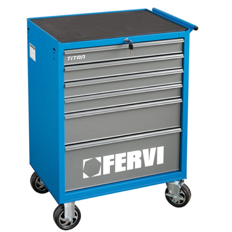 Tủ đồ nghề FERVI C900/CC01, bao gồm 113 chi tiết, 6 ngăn kéo