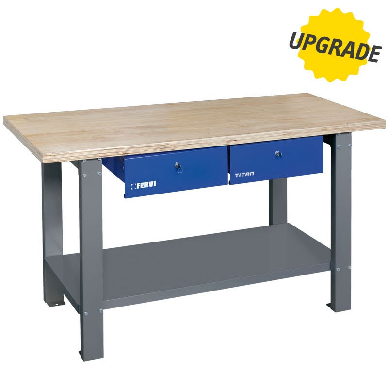 Bàn nguội FERVI B022/15 mặt gỗ, 2 ngăn kéo khóa