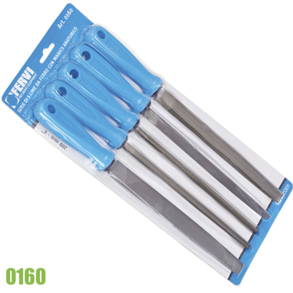 Bộ giũa kỹ thuật 0160, 5 cây gồm tròn, dẹt, vuông, lòng mo, tam giác