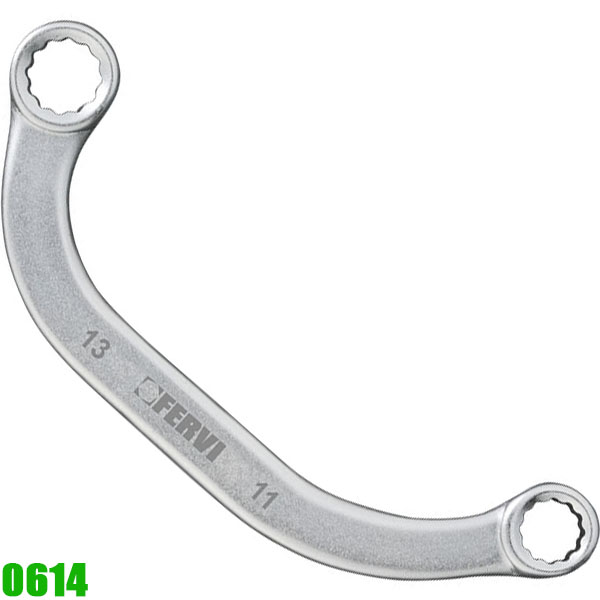 Cờ lê 2 đầu vòng FERVI 0614 size từ 8-22mm loại cong, chuẩn DIN 838