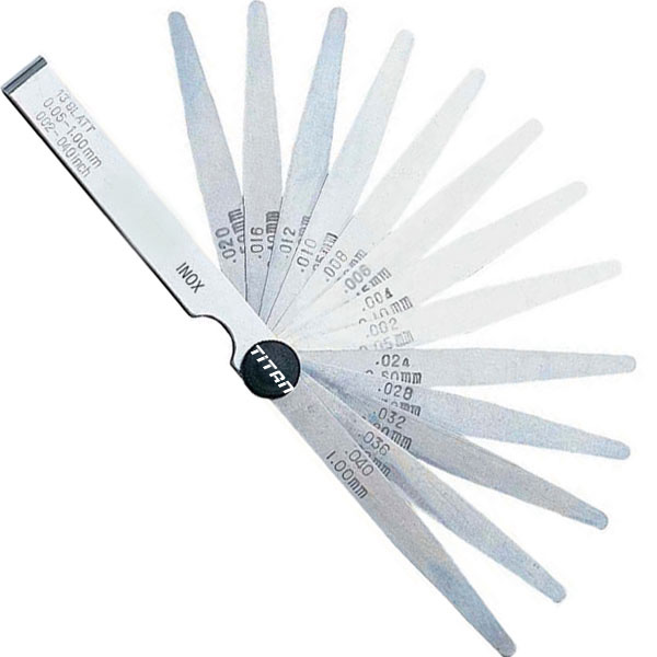 Thước căn lá thép FERVI FGx-AI, đo khe hở, đầu côn