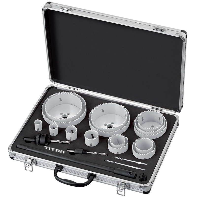 Bộ cưa lỗ  FERVI 0712/010 gồm 21 chi tiết bằng thép gió HSS M3