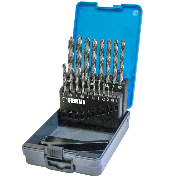 Bộ mũi khoan sắt FERVI P023/19, 19 chi tiết 1 đến 10 mm