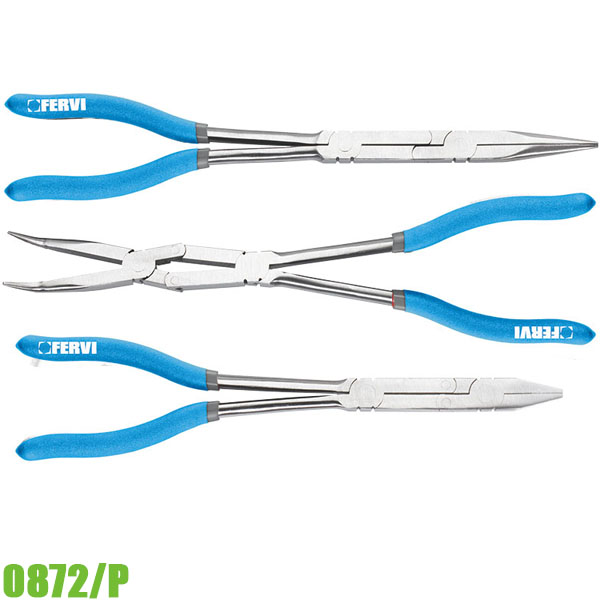 Bộ kìm mũi nhọn dài DOUBLE 0872/P, vật liệu Cr-V. FERVI Italia