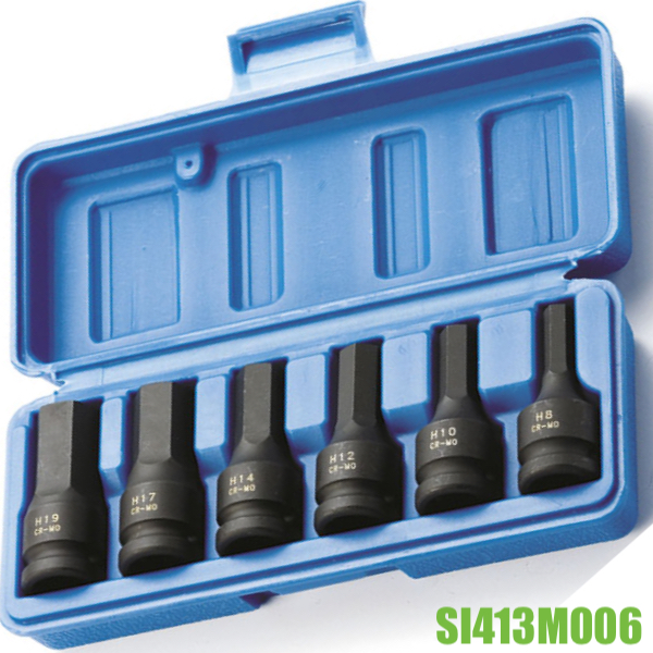 Bộ tuýp đầu lục giác SI413M006, 6 chi tiết, từ 8mm-19mm, 1/2 inch