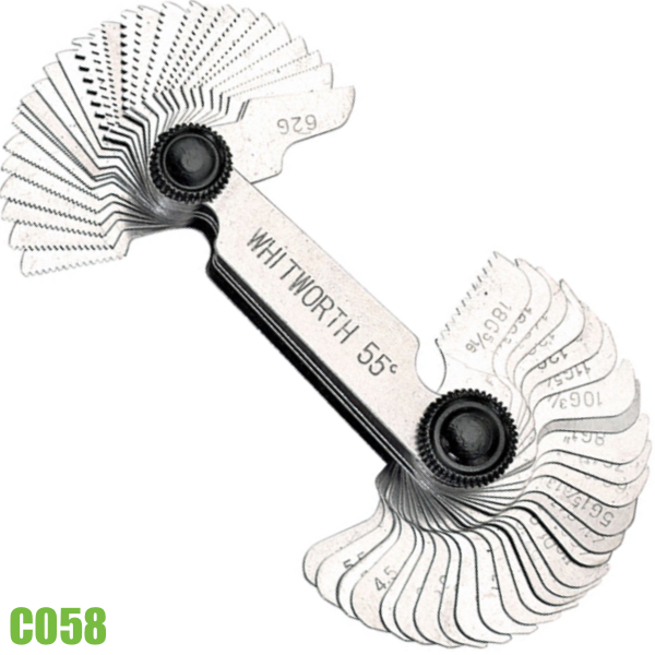 Bộ dưỡng đo ren 58 lá FERVI C058, chuyên dụng đo bước ren