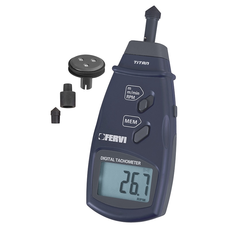 Máy đo tốc độ vòng quay FERVI C069 kiểu đo tiếp xúc.