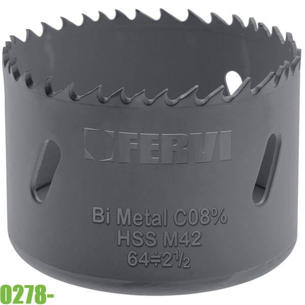 Lưỡi khoét lỗ kim loại 14-152mm 0278-, HSS - Co 8% M42. FERVI Italia