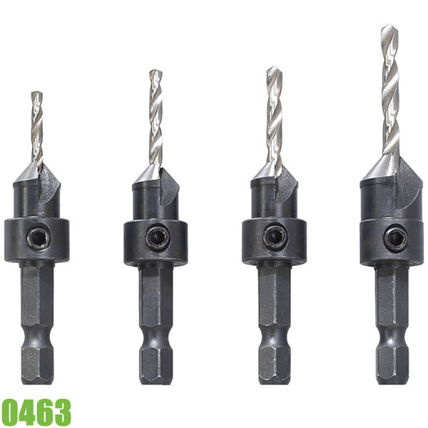 Bộ mũi khoan 2 tầng, 4 chi tiết 2-3,5mm, chuôi 1/4 inch. FERVI 0463