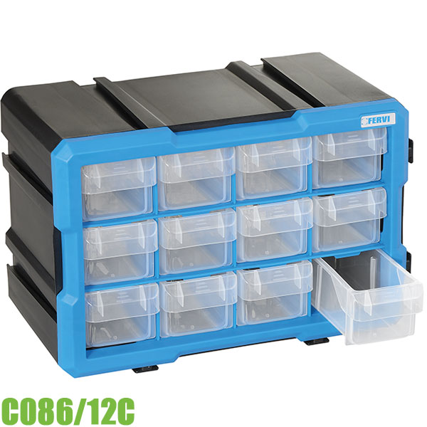 Hộp đồ nghề ghép module 12 ngăn 300 x 200 x 165 mm Fervi C086/12C
