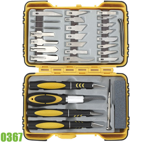 Bộ dao tiện gỗ đa năng FERVI 0367, 34 chi tiết