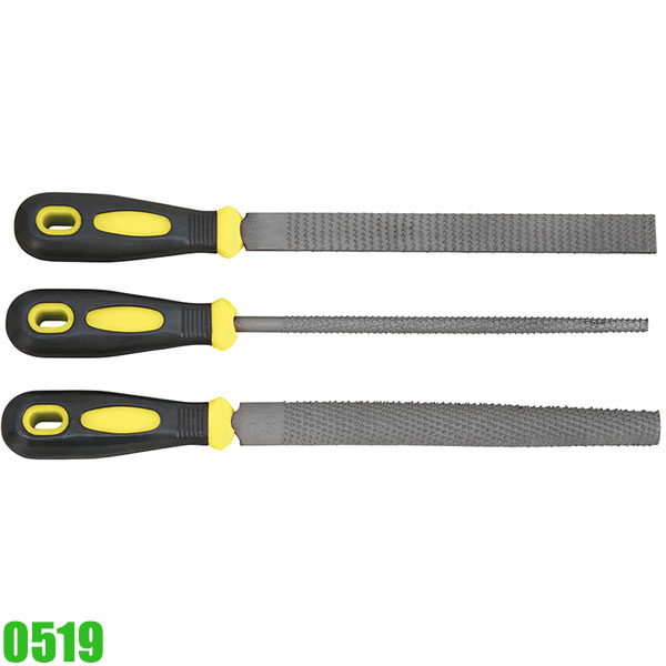 Bộ giũa gỗ 0519, cán nhựa 3 cây dài 200mm FERVI Italia