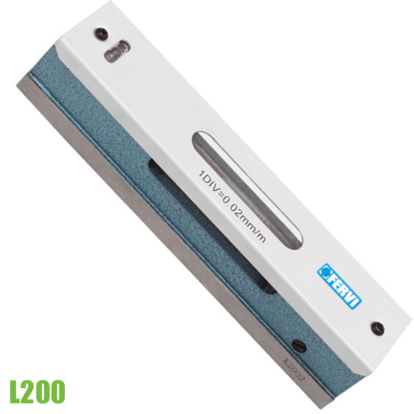Thước thủy FERVI L200, với độ chính xác cao và rãnh chữ V