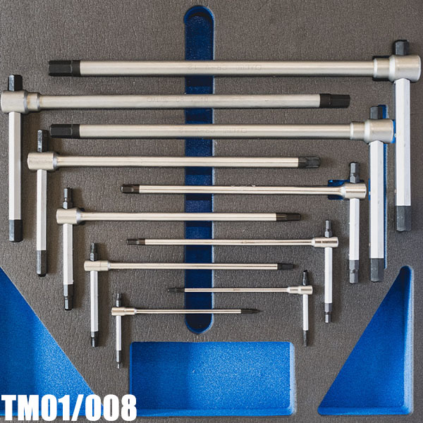 Bộ lục giác chữ T trượt FERVI TM01/008, 11 chi tiết 2-14mm