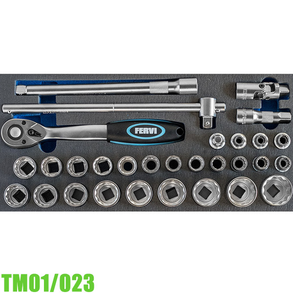 Bộ tuýp 12 cạnh TM01/023, 30 chi tiết 8-32mm cho tủ đồ nghề