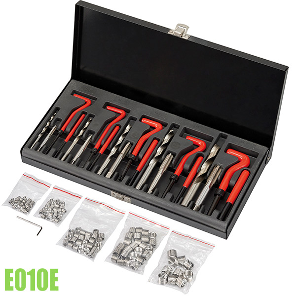 Bộ sửa ren FERVI E010E gồm 130 chi tiết từ M5-M12 trong vali