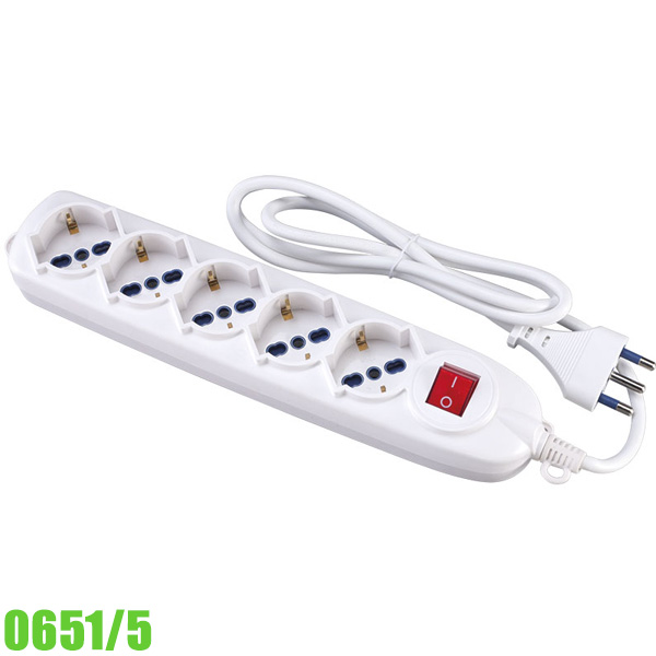 Ổ cắm điện 5 lỗ dây 1,5 mét - FERVI 0651/5