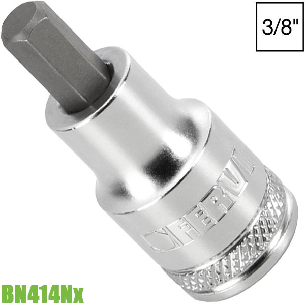 Đầu tuýp lục giác 3-12mm BN414Nx, vuông 3/8", loại ngắn FERVI Italia