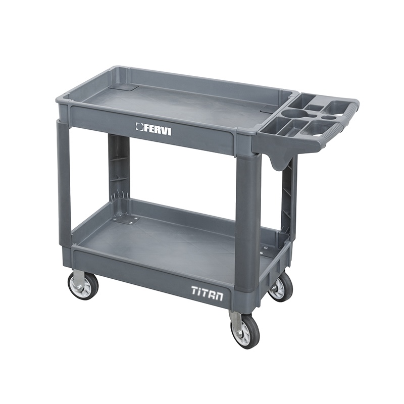 Xe đẩy hai tầng FERVI C065/2 bằng nhựa, nhẹ, tải trọng 250kg